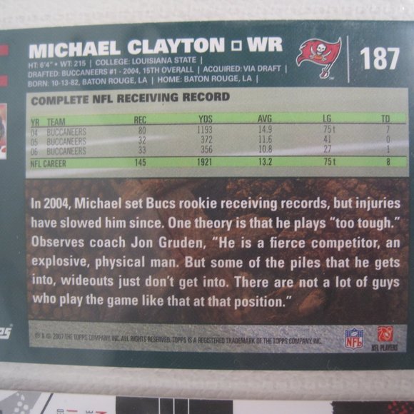 Lot Of 8 Tampa Bay Buccaneers NFL Player Cards - Picture 10 of 12